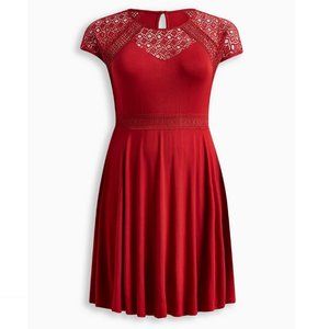 Lace Inset Skater Dress
